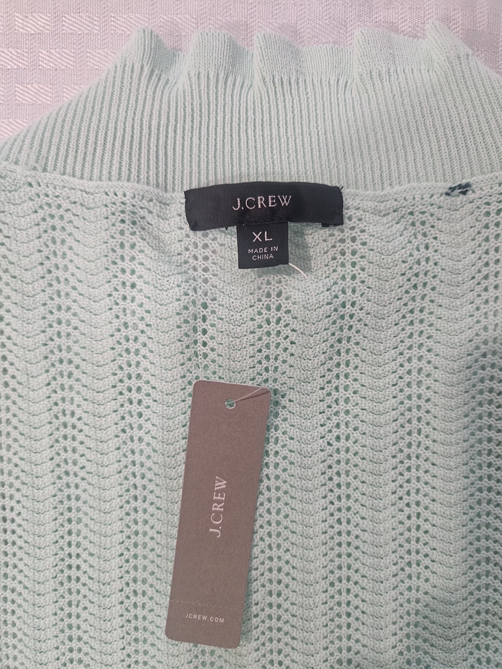 J. Crew Mint Ribbed Mock Neck Sweater 100% Cotton size XL - Picture 5 of 8